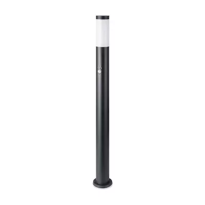 V-TAC kültéri, mozgásérzékelős fekete állólámpa, 110 cm, E27 foglalattal - SKU 8983