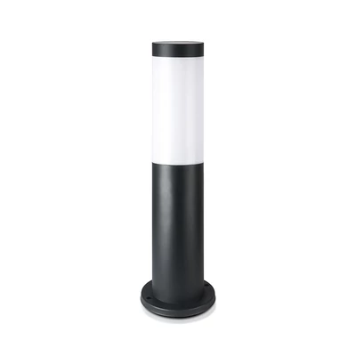 V-TAC kültéri, rozsdamentes acél fekete állólámpa, 45 cm, E27 foglalattal - SKU 8593
