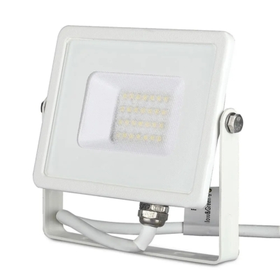 V-TAC LED reflektor 20W meleg fehér Samsung chip, fehér házzal - SKU 21442
