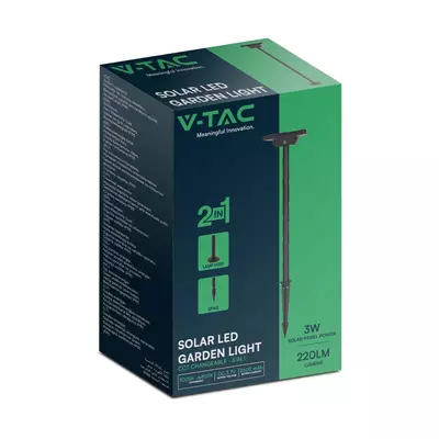 V-TAC napelemes 2in1 LED lámpa, 2W, állítható színhőmérséklettel - SKU 10304