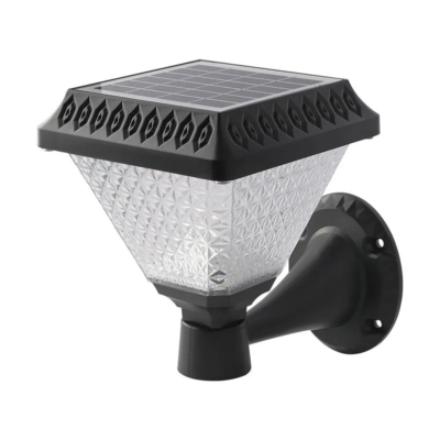 V-TAC napelemes LED fali lámpa, IP44, állítható fénnyel, fekete házzal és távirányítóval - SKU 93578