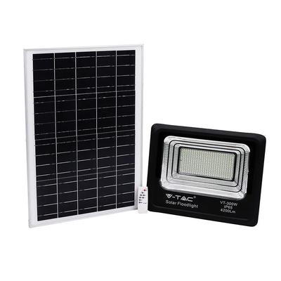 V-TAC napelemes LED reflektor 50W természetes fehér 25000 mAh, fekete házzal - SKU 8578