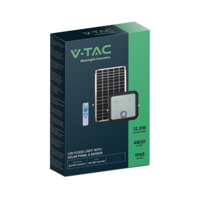 V-TAC napelemes reflektor mozgásérzékelővel, 4800 Lumen, hideg fehér - SKU 10311