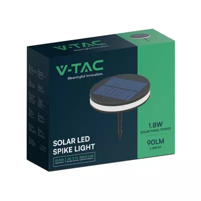 V-TAC napelemes 1.8W leszúrható LED lámpatest, meleg fehér, IP54 - SKU 23015