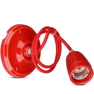 V-TAC piros porcelán függeszték E27 foglalattal - SKU 3807