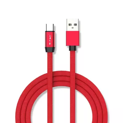 V-TAC piros, USB - Type-C 1m hálózati kábel - SKU 8631