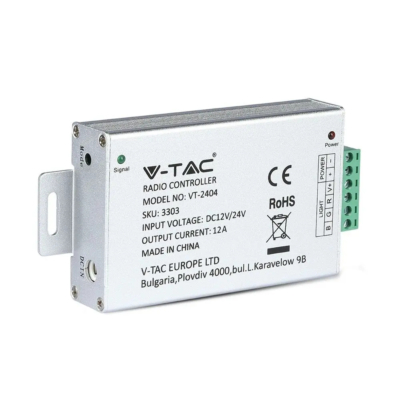 V-TAC RGB LED szalag vezérlő távirányítóval 12/24V - SKU 3303