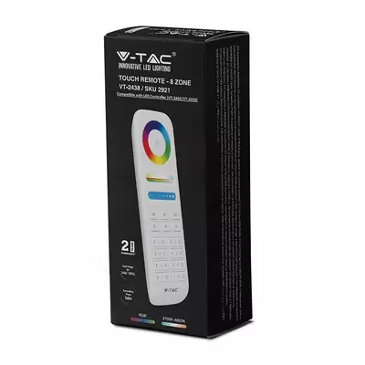 V-TAC RGB+CCT 8 zónás rádiófrekvenciás LED szalag távirányító - SKU 2921