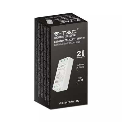 V-TAC RGB+W zónázható LED szalag vezérlő, 6A/csatorna, maximum 12A - SKU 2913