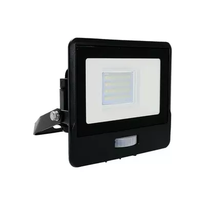 V-TAC okos beépített mozgásérzékelős LED reflektor 20W CCT, fekete házzal - SKU 3010