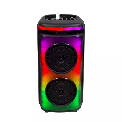 V-TAC Soundor 20W Bluetooth hordozható hangszóró LED világítással, 2x6 inch, mikrofonnal - SKU 7676