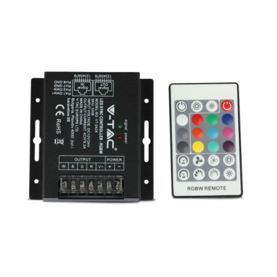 V-TAC szinkronizálható dimmelhető vezérlő távirányítóval RGB+W LED szalaghoz - SKU 3338