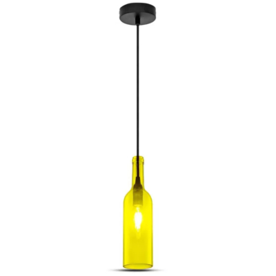 V-TAC üveg alakú, sárga lámpa, függeszték E14 foglalattal - SKU 3773