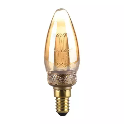 V-TAC Vintage 2W borostyán E14 meleg fehér ART filament C35 LED gyertya égő - SKU 217472