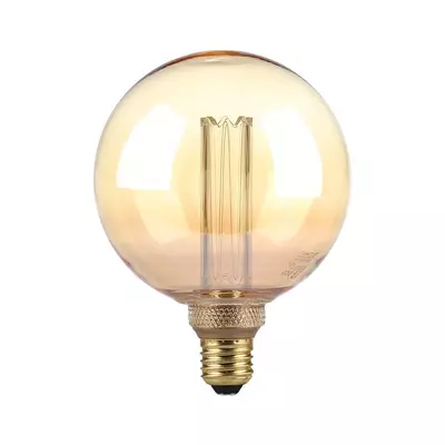 V-TAC Vintage 4W borostyán E27 ART filament G125 LED égő, 1800K - SKU 217475