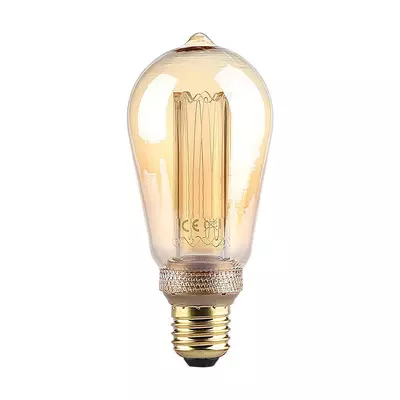 V-TAC Vintage 4W borostyán E27 ART filament ST64 LED égő, 1800K - SKU 217474