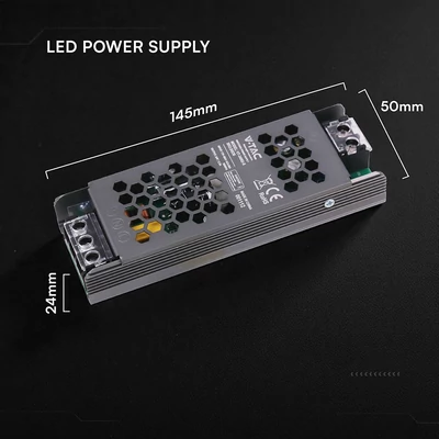 V-TAC IP20 slim fémházas LED tápegység 24V 60W 2.5A - SKU 24236