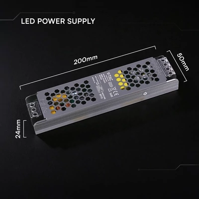 V-TAC IP20 slim fémházas LED tápegység 24V 120W 5A - SKU 24238