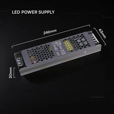 V-TAC IP20 slim fémházas LED tápegység 12V 250W 20.8A - SKU 24260