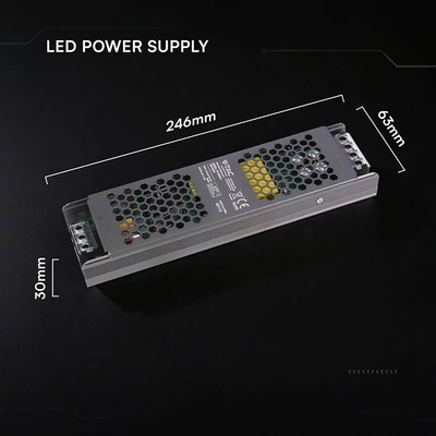 V-TAC IP20 slim fémházas LED tápegység 24V 250W 10.5A - SKU 24241