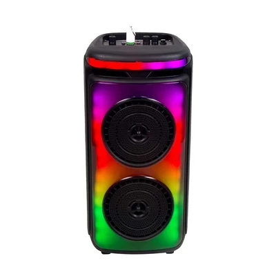 V-TAC Soundor 20W Bluetooth hordozható hangszóró LED világítással, 2x6 inch, mikrofonnal - SKU 7676