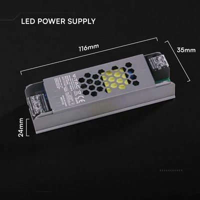 V-TAC IP20 slim fémházas LED tápegység 12V 36W 3A - SKU 24254