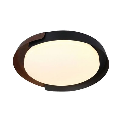 V-TAC okos dekoratív mennyezeti CCT LED lámpa, 48W, fekete és fa hatású, 500x80mm - SKU 24186