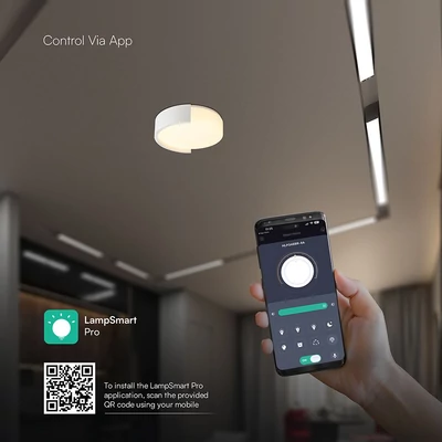 V-TAC okos dekoratív mennyezeti CCT LED lámpa, 48W, fehér színű, 450x120mm - SKU 24189