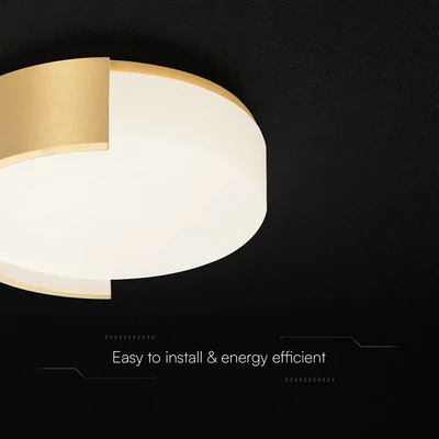 V-TAC okos dekoratív mennyezeti CCT LED lámpa, 48W, arany színű, 450x120mm - SKU 24190
