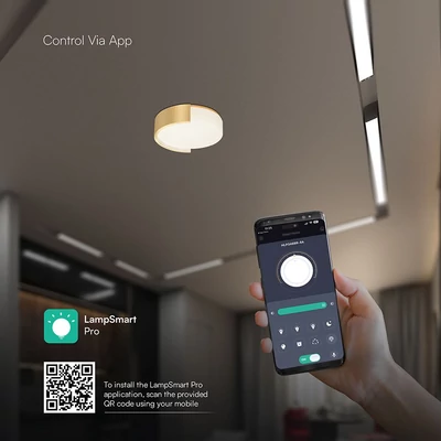 V-TAC okos dekoratív mennyezeti CCT LED lámpa, 48W, arany színű, 450x120mm - SKU 24190