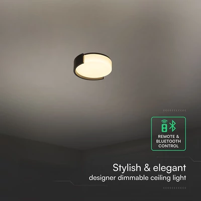 V-TAC okos dekoratív mennyezeti CCT LED lámpa, 63W, fekete színű, 550x120mm - SKU 24191