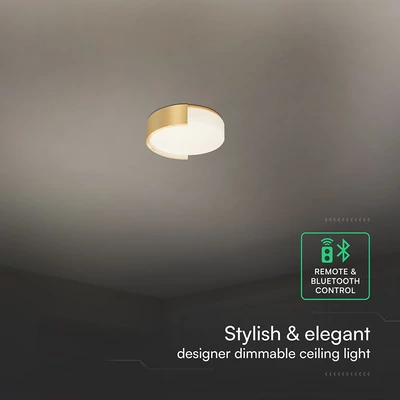 V-TAC okos dekoratív mennyezeti CCT LED lámpa, 63W, arany színű, 550x120mm - SKU 24193
