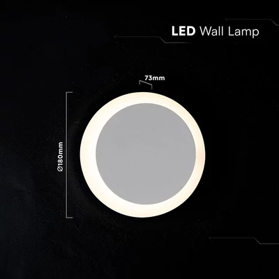 V-TAC CREE SMD LED beltéri, forgatható 6W fali lámpa, fehér házzal, meleg fehér - SKU 243546