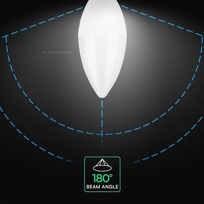 V-TAC CREE LED 6.5W E14 természetes fehér C37 LED gyertya égő - SKU 2111216