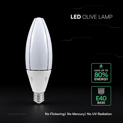 V-TAC 60W E40 hideg fehér Olive LED égő, 108 Lm/W - SKU 211886
