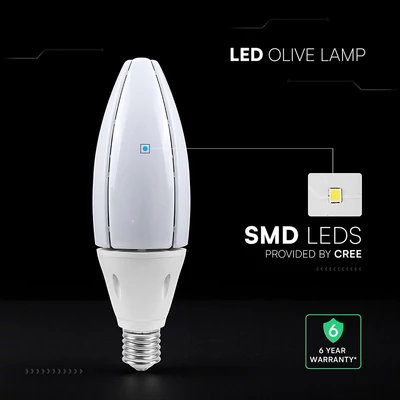 V-TAC 60W E40 hideg fehér Olive LED égő, 108 Lm/W - SKU 211886