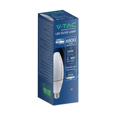 V-TAC 60W E40 hideg fehér Olive LED égő, 108 Lm/W - SKU 211886