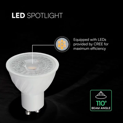 V-TAC GU10 LED spot égő 6W természetes fehér 110° - SKU 211936