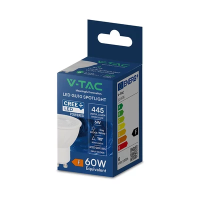 V-TAC GU10 LED spot égő 6W természetes fehér 110° - SKU 211936