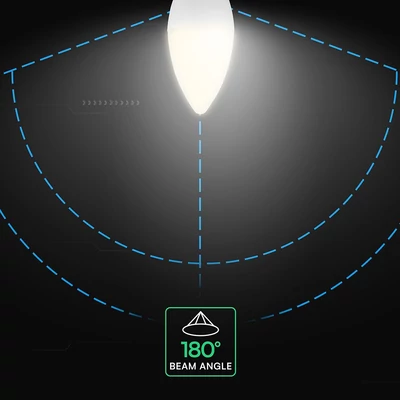 V-TAC CREE SMD 5.5W dimmelhető E14 természetes fehér C37 LED gyertya égő - SKU 2120186-6