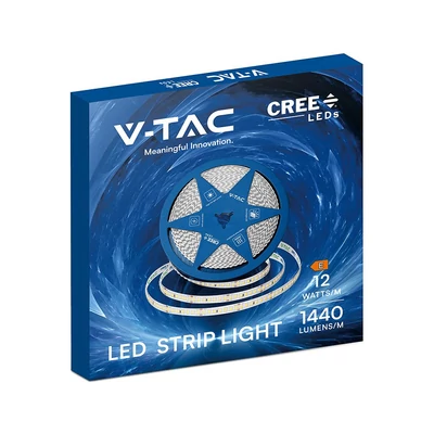 V-TAC CREE LED szalag IP20 SMD 2835 chip 238 db/m hideg fehér, CRI90 - SKU 2125986