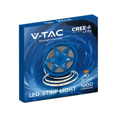V-TAC CREE LED szalag IP20, SMD 2835 chip, 120 LED/m, hideg fehér - SKU 2126246