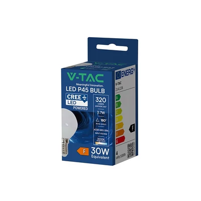V-TAC CREE LED 3.7W E14 meleg fehér P45 LED kisgömb égő - SKU 2141236