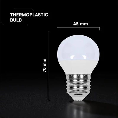 V-TAC CREE LED 3.7W E27 meleg fehér G45 LED égő - SKU 2141606