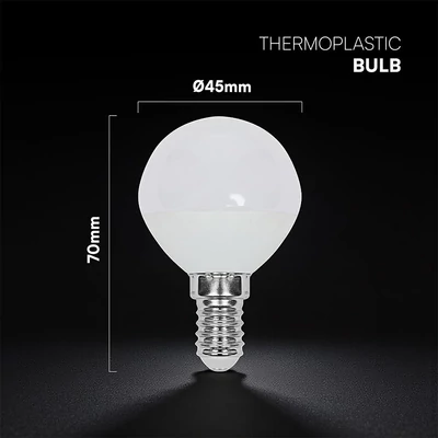 V-TAC CREE LED 3.7W E14 meleg fehér P45 LED kisgömb égő - SKU 2141236