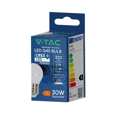 V-TAC CREE LED 3.7W E27 hideg fehér G45 LED égő - SKU 2142076