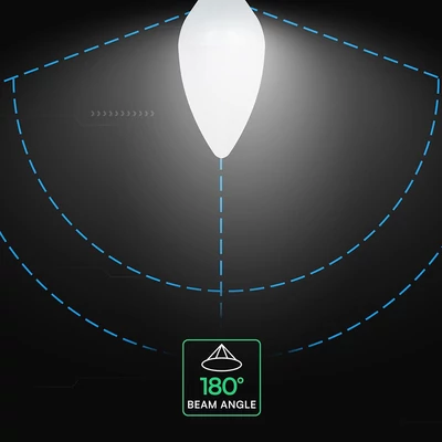 V-TAC CREE LED 3.7W E14 meleg fehér C37 LED gyertya égő - SKU 2142166