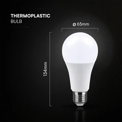 V-TAC CREE LED 17W E27 meleg fehér A65 LED égő, 100 Lm/W - SKU 2144566