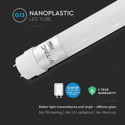 V-TAC LED fénycső CREE SMD-vel, 120cm T8 18W meleg fehér - SKU 216536