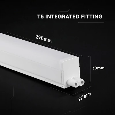 V-TAC CREE SMD LED lámpa 29cm T5 4W beépített kapcsolóval, meleg fehér - SKU 216896